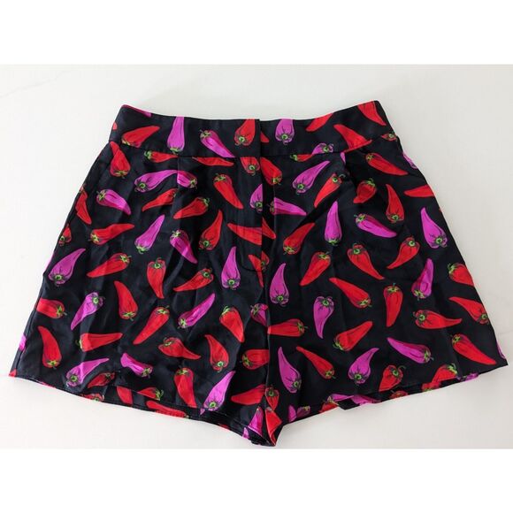 EUC Kate Spade High Waisted Hot Pepper Fluid Silk Shorts Size 4 - Picture 1 of 7